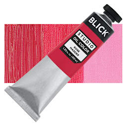 Blick Studio Oil Paint - Rose Madder, 40 ml tube and swatch