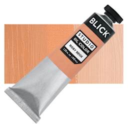 Blick Studio Oil Paint - Rosy Beige, 40 ml tube and swatch