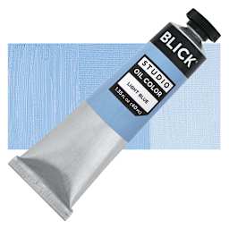 Blick Studio Oil Paint - Light Blue, 40 ml tube and swatch