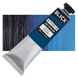 Blick Studio Oil Paint - Cobalt Blue Hue, 40 ml tube and swatch