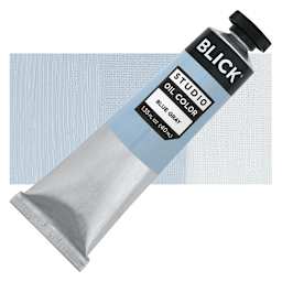 Blick Studio Oil Paint - Blue Gray, 40 ml tube and swatch