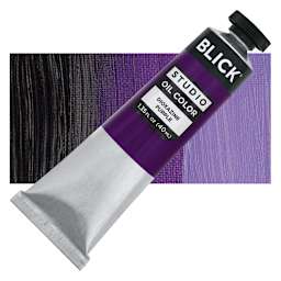 Blick Studio Oil Paint - Dioxazine Purple, 40 ml tube and swatch