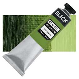 Blick Studio Oil Paint - Sap Green, 40 ml tube and swatch