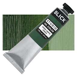 Blick Studio Oil Paint - Terre Verte Hue, 40 ml tube and swatch