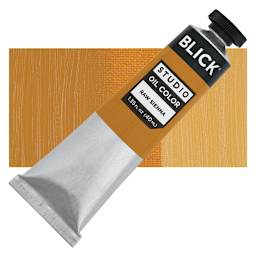 Blick Studio Oil Paint - Raw Sienna, 40 ml tube and swatch