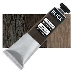 Blick Studio Oil Paint - Vandyke Brown Hue, 40 ml tube and swatch