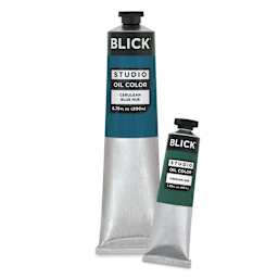 Blick Studio Oil Paints - Cerulean Blue Hue 200 ml tube and 40 ml Viridian Hue tube