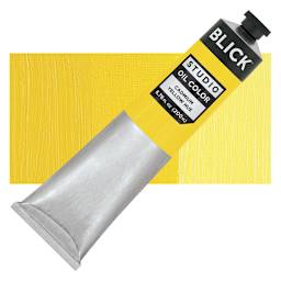 Blick Studio Oil Paint - Cadmium Yellow Hue, 200 ml tube and swatch