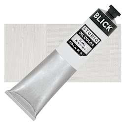 Blick Studio Oil Paint - Flake White Hue, 200 ml tube and swatch