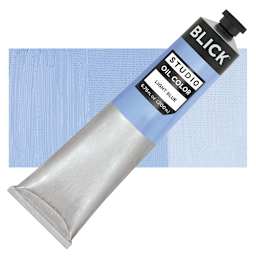 Blick Studio Oil Paint - Light Blue, 200 ml tube and swatch