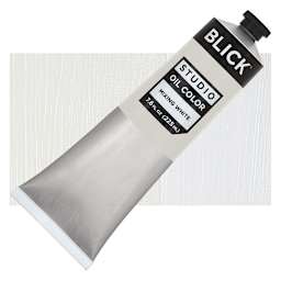 Blick Studio Oil Paint - Mixing White, 200 ml tube and swatch