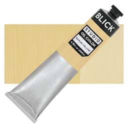 Blick Studio Oil Paint - Naples Yellow, 200 ml tube and swatch