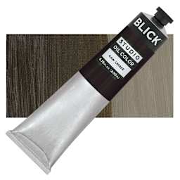 Blick Studio Oil Paint - Raw Umber, 200 ml tube and swatch