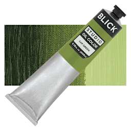 Blick Studio Oil Paint - Sap Green, 200 ml tube and swatch