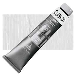 Maimeri Classico Oil Color - Zinc White, 200 ml tube and swatch