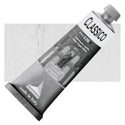 Maimeri Classico Oil Color - Super Rapid White, 60 ml tube and swatch