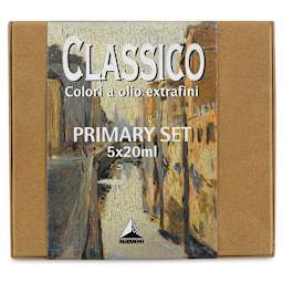 Maimeri Classico Oil Colors - Front of package of Set of 5 Primary Colors