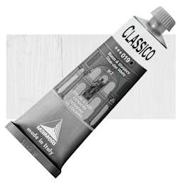 Maimeri Classico Oil Color - Titanium Zinc White, 60 ml tube and swatch