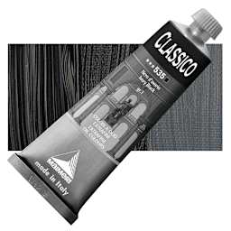 Maimeri Classico Oil Color - Ivory Black, 60 ml tube and swatch