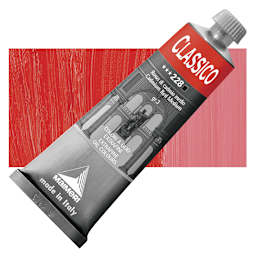 Maimeri Classico Oil Color - Cadmium Red Medium, 60 ml tube and swatch