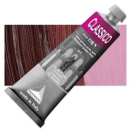 Maimeri Classico Oil Color -  Permanent Madder Deep, 60 ml tube and swatch