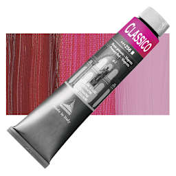 Maimeri Classico Oil Color - Primary Red - Magenta, 200 ml tube and swatch
