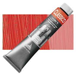 Maimeri Classico Oil Color - Permanent Red Light, 200 ml tube and swatch
