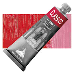 Maimeri Classico Oil Color - Permanent Red Deep, 60 ml tube and swatch