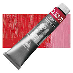Maimeri Classico Oil Color - Permanent Red Deep, 200 ml tube and swatch