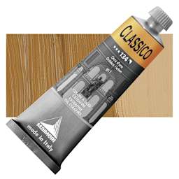 Maimeri Classico Oil Color - Golden Ochre, 60 ml tube and swatch