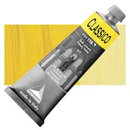 Maimeri Classico Oil Color - Primary Yellow, 60 ml tube and swatch
