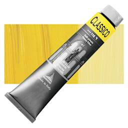 Maimeri Classico Oil Color - Primary Yellow, 200 ml tube and swatch