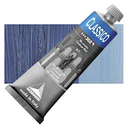 Maimeri Classico Oil Color - Cerulean Blue, 60 ml tube and swatch