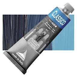 Maimeri Classico Oil Color - Primary Blue - Cyan, 60 ml tube and swatch
