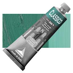 Maimeri Classico Oil Color - Emerald Green, 60 ml tube and swatch