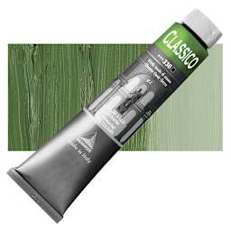 Maimeri Classico Oil Color - Chrome Oxide Green, 200 ml tube and swatch