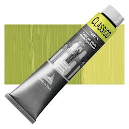Maimeri Classico Oil Color - Cinnabar Green Yellowish, 200 ml tube and swatch