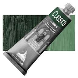 Maimeri Classico Oil Color - Cinnabar Green Deep, 60 ml tube and swatch