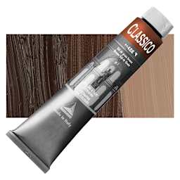 Maimeri Classico Oil Color - Brown Stil de Grain, 200 ml tube and swatch