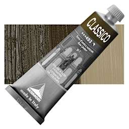 Maimeri Classico Oil Color - Raw Umber, 60 ml tube and swatch