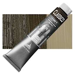 Maimeri Classico Oil Color - Raw Umber, 200 ml tube and swatch