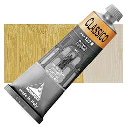 Maimeri Classico Oil Color - Light Gold, 60 ml tube and swatch
