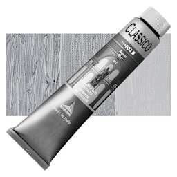 Maimeri Classico Oil Color - Silver, 200 ml tube and swatch