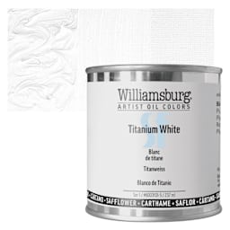 Williamsburg Handmade Safflower Oil Color - Titanium White, 8 oz Can and swatch