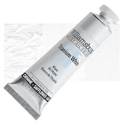 Williamsburg Handmade Safflower Oil Color - Titanium White, 37 ml tube and swatch