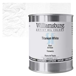 Williamsburg Handmade Safflower Oil Color - Titanium White, 16 oz Can and swatch