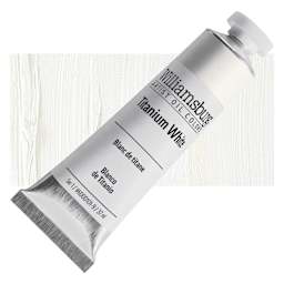 Williamsburg Handmade Oil Paint - Titanium White, 37 ml tube and swatch
