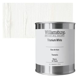 Williamsburg Handmade Oil Paint - Titanium White, 8 oz Can and swatch