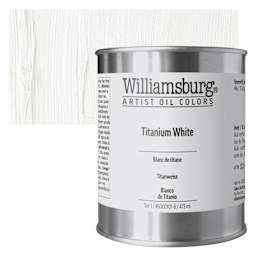 Williamsburg Handmade Oil Paint - Titanium White, 16 oz can and swatch
