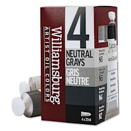 Williamsburg Handmade Oil Paints - Neutral Gray, Set of 4, 37 ml Tubes